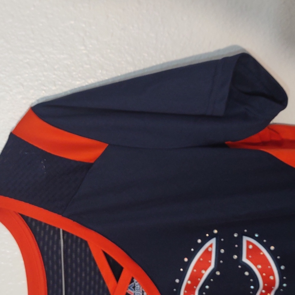 💕Majestic Chicago's Women Navy and Orange Women's Jersey Top - Picture 8 of 11